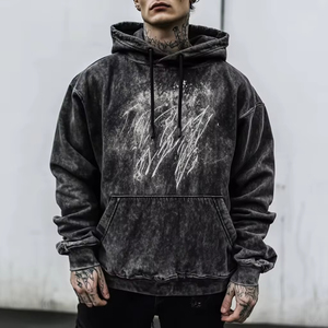 Zohan Creations Personnalisation Sweat à capuche Streetwear pour hommes Logo personnalisé 100% coton Confortable Acid Wash Stone Wash Pull à capuche - Product Image 4