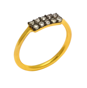 Anillo de Plata de Ley 925, anillo de piedras de cristal, diseño de joyería elegante, anillo chapado en oro clásico de moda para compromiso de boda. - Product Image 2