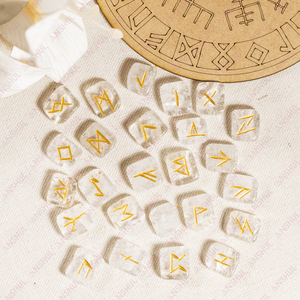 Premium Quality <b>Crystal</b> Quartz Rune <b>Set</b> Natural Healing Gemstones For Meditation Decoration - Product Image 5