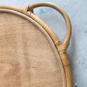 Espejo de pared redondo de ratán natural de estilo bohemio hecho a mano espejo decorativo para el hogar - Product Image 2