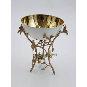 Blanc Marbre Maison Oud Brûleur De Luxe Qualité Or Poli Feuille Conception Support En Métal Verre Transparent Brûleur D'encens Prix Le Plus Bas - Product Image 5