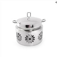 Ensemble de 2 réchauds en acier inoxydable avec couvercle, écologiques, pour la restauration, les buffets et une utilisation professionnelle.