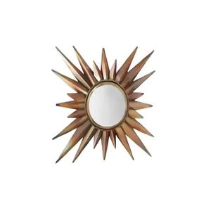 Decoración de espejo de pared de metal de diseño único para fiesta de boda, espejo de decoración de pared de diseño de lujo con forma de Sol para hogar y hotel - Product Image 1