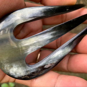 Épingles à cheveux en corne de buffle polie pour femmes, bâton de coiffure en corne de bœuf, accessoire naturel - Product Image 1