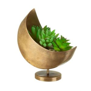 Ensemble de jardinières décoratives en métal fer plaqué or croissant de lune disponibles à des prix très abordables - Product Image 1