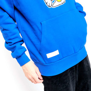 Coton mélangé personnalisé poids lourd chenille broderie logo Streetwear polaire Patch chenille broderie sweats à capuche pour hommes - Product Image 4