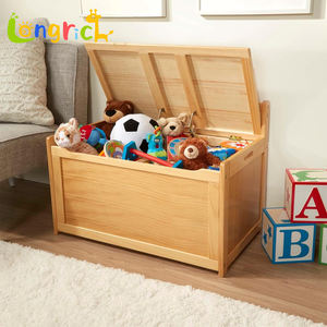 <span class=keywords><strong>Coffre</strong></span> de rangement en bois avec couvercle, banc de rangement pour enfants pour poupées, jouets et vêtements, boîte de rangement en bois Montessori pour chambre d'enfant - Product Image 4