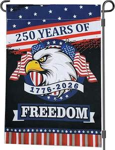 Drapeau de jardin Américain 250ème Anniversaire 12x18 pouces 1776-2026 USA 250 Ans Polyester Double Face Jour du Souvenir 4 Juillet - Product Image 3