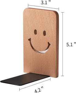 Serre-livres en bois pour étagères Serre-livres antidérapants pour bureau Serre-livres de cuisine à domicile pour tenir des livres (hêtre) - Product Image 3