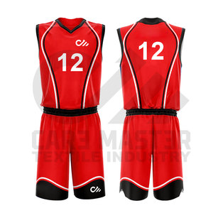 Ensembles d'uniformes de basket-ball rouge de la meilleure conception Uniformes demi-manches de haute qualité confortables et respirants - Product Image 1
