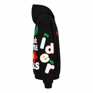 Sudadera con Capucha, Diseño de Letras con Estampado de Cereza Negra, Unisex, Casual, Primavera, Tejido de Punto, 100% Poliéster, Transpirable, Corte Regular - Product Image 3