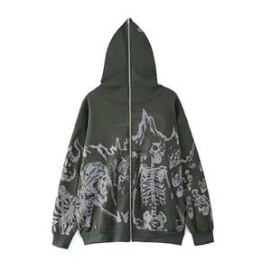 Sweats à capuche zippés décontractés pour hommes Nouveau motif solide tendance Coton Polyester Taille personnalisée Hiver Col à capuche en vente - Product Image 6