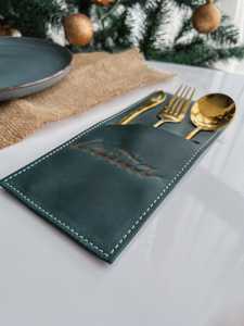 Porte-couverts en cuir fait main pour organisateur de salle à manger de Restaurant support de stockage de couverts Vintage LRCH-0039 - Product Image 2
