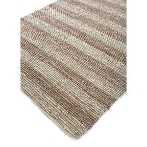พรมปูพื้นลายทางสีเบจและสีน้ำตาลแบบทอแบนจากเส้นใยปอกระเจาและป่าน รุ่น Nomadic Threads สำหรับห้องโถงและห้องนั่งเล่น รุ่น PDJT-398 - Product Image 2