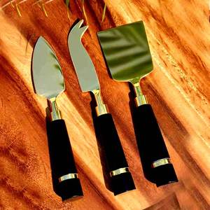 Auténtico árbol tipo de mango de mármol estilo moderno Acero inoxidable chapado en oro rebanador de queso cena esparcidor de queso - Product Image 2