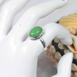 Natural Green <b>Jade</b> Smooth Oval Shape Carved Gemstone <b>Ring</b> 925 Sterling Silver Party Wear Fashion <b>Rings</b> for Women in Bulk Rate - Product Image 4