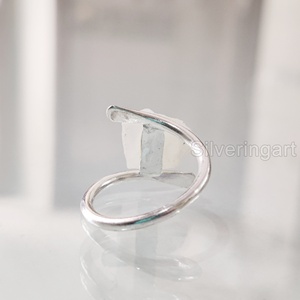 Bijoux en pierre brute bague pour femme pierre de lune arc-en-ciel naturelle pierre précieuse juin pierre de naissance croix bijoux en argent Sterling 925 - Product Image 5