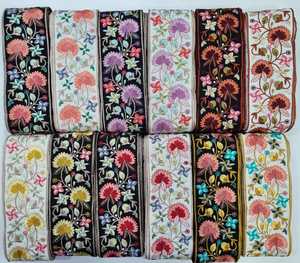 Custom Made Floral Embroidered <b>Laces</b> in an Assortment of Colors Ideal for Resale by Trim and <b>Ribbon</b> Store - Product Image 3