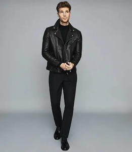 2024 Best Selling Men's High Quality 100% <b>Synthetic</b> <b>Leather</b> Jacket Custom Logo Breathable Waterproof Eco-Friendly Anti-Bacterial - Product Image 3