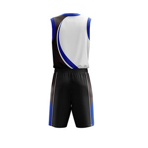 Uniformes deportivos de baloncesto de poliéster con estampado de logotipo personalizado, uniforme deportivo de baloncesto con bola - Product Image 4