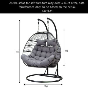 आउटडोर फर्नीचर आँगन झूले बालकनी अंडे के आकार की झूले कुर्सी इनडोर आंगन टोकरी सीट गार्डन झूले कुर्सी - Product Image 3