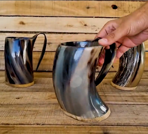 Tasse artisanale, tasse de corne à boire Viking pour adulte, cadeau d'anniversaire de bière Stein, cadeaux de mari, cadeau de Couples, cadeaux de Noël - Product Image 2