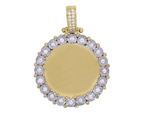 Hip Hop Iced Out Moissanite diamante redondo en plata de ley Hip Hop clásico regalo de cumpleaños para hombres mujeres círculo foto colgante - Product Image 3