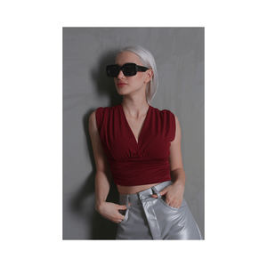 เสื้อยืดครอปสำหรับผู้หญิงเสื้อเอวลอยลำลองแฟชั่นแฟนซีดีไซน์ล่าสุด - Product Image 5