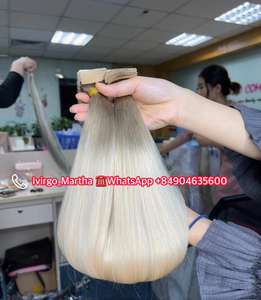 Extensions de cheveux humains vierges Remy naturels vietnamiens bruts, super double drawn, double trame, nouvelle couleur 14q/60c - Product Image 2