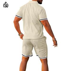 ชุดกีฬาวิ่งจ๊อกกิ้งชุดกางเกงขาสั้นทรงปกติคุณภาพระดับพรีเมียมชุดออกกำลังกายชุดเสื้อโปโลผู้ชายใส่สบายชุดแฝด - Product Image 3