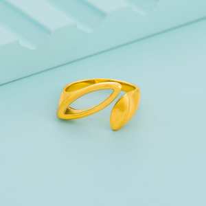 Glamorous <b>Gold</b>-Plated Stainless Steel Number Fashion <b>Ring</b> for Gift Giving - Product Image 1