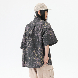 <span class=keywords><strong>Chemise</strong></span> multicolore à manches courtes, style classique et camouflage, tissu respirant, coupe ajustable, détails personnalisés - Product Image 5