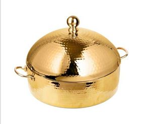 Unique Design Serving <b>Hot</b> <b>Pot</b> with Fascinated Quality Gold Pleated Finish For Serving Party Events and Precious Moments - Product Image 1
