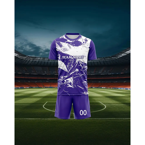 Vente en gros de maillots de football américain pour adultes Tops Coupe automatisée avec maillot de football américain au design violet et blanc - Product Image 4