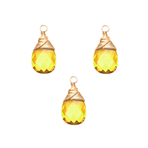 Pendentif Topaze Bleue 13x9mm Topaze Bleue Poire Forme Briolette Cut Or 18K Vermeil Argent Sterling Fil Enroulé Pendentif Topaze Charms - Product Image 6