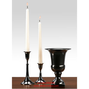 Portavelas de pilar de oro antiguo, portavelas hecho a mano de Metal dorado, diseño antiguo, portavelas hecho a mano a la venta - Product Image 2