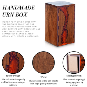 โกศเส้นด้ายทำด้วยมือที่ไม่เหมือนใครเพื่อเป็นที่ระลึกถึงการออกแบบคลื่นทะเลทำจากไม้ | สำหรับขี้เถ้าหรือของตกแต่งแสดงโดย ayaans - Product Image 2