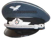 Casquette à visière en laine 100% noire de haute qualité, édition limitée ZIWA INTL, style allemand de la Seconde Guerre mondiale, avec insignes allemands brodés à la main, unisexe, quatre points.
