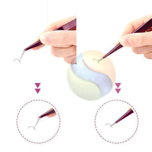 Pinces à cils volumineuses de qualité supérieure, logo personnalisé, acier inoxydable de haute précision, outil d'extension de cils, cils volumineux professionnels - Product Image 2