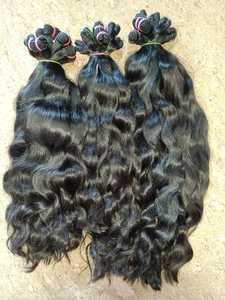 Cabello humano indio ondulado natural a granel dibujado solo Remy - Product Image 4