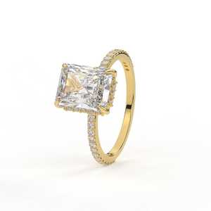 Rạng rỡ <span class=keywords><strong>portia</strong></span> 3.96ct rạng rỡ cắt moissanite Nhẫn kim cương 925 Sterling bạc cổ điển phong cách đám cưới engagement món quà kỷ niệm - Product Image 3