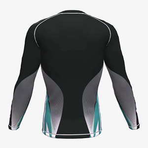 New Arrival Spandex/Polyester Breathable Heat-Transfer <b>Printed</b> High Quality Custom Design long Sleeve Rash Guard for Men BJJ - Product Image 2