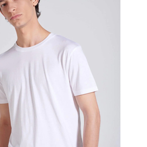 Low MOQ Wholesale Blank <b>White</b> V Neck T Shirt Tear Away Tag Custom Branding Unisex Short Sleeve <b>Tee</b> - Product Image 1