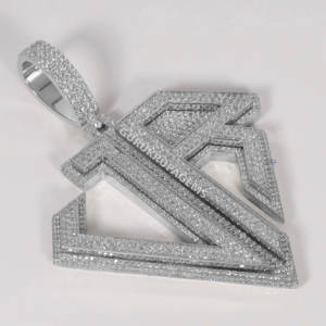 Colgante de Oro Blanco de 14 Quilates para Hombre, Estilo Hip Hop, con Diamante Cultivado en Laboratorio, Corte Brillante, Claridad VVS, Chapado en Rodio, Ideal para Fiestas - Product Image 2