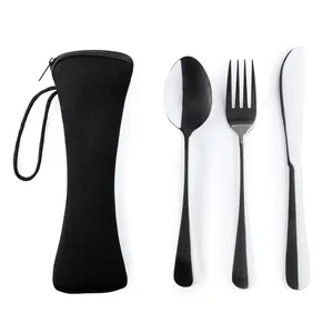 Set di posate da campeggio personalizzato Aglaia, gadget personalizzati in custodia - Product Image 1
