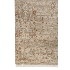 พรมขนสัตว์ถักมือขนาดใหญ่ลายเมดัลเลียนสีเบจและสีน้ำตาลสไตล์โบโฮสำหรับตกแต่งบ้าน ห้องนั่งเล่น และทางเดิน-AKWL-3138 - Product Image 4