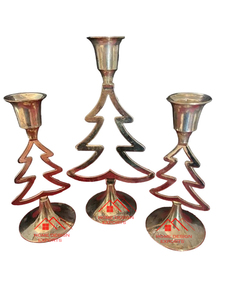 2024 dernier ensemble fini antique décoratif de 3 bougeoirs en forme d'arbre décor de noël meilleure vente décor à la maison - Product Image 3