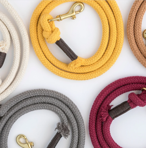 Mint Green Rope Lead Customized Colored Cotton Rope Handmade Dog <b>Leash</b> <b>Pet</b> <b>Leash</b> Set - Product Image 2