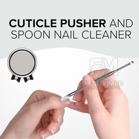 Pousse-cuticules double tête en acier inoxydable, nettoyeur d'ongles professionnel, personnalisable pour salon de beauté, soin des ongles, marque privée