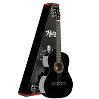 4/4 Black Classical Guitar Full Set Mahogany Neck Adjustable Truss Rod Gloss Finish Tuner Bag Strap Capo Picks | Midex CG-270BK